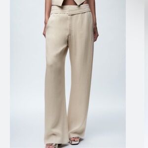 Zara contrast waist pant trousers